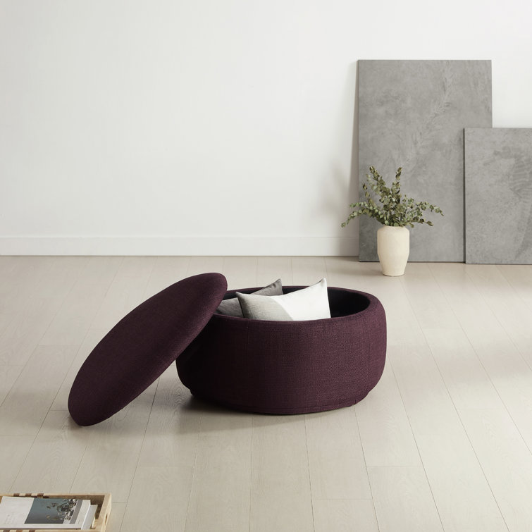 Hoya 2 Piece Upholstered Storage Ottoman AllModern Body Fabric Merlot Textured